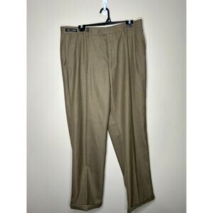 Men’s Dress Pants Eddie Domani 36x30 Light Brown Super 120’s Fratelli